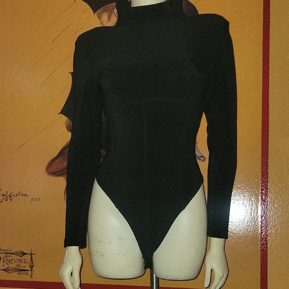 Bisou Bisou Black High Neck Bodysuit